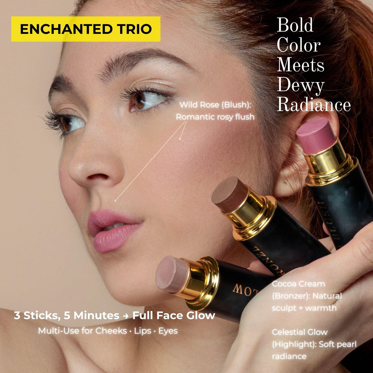 Phoenix Beauty ingredients label close-up showing nourishing formula benefits