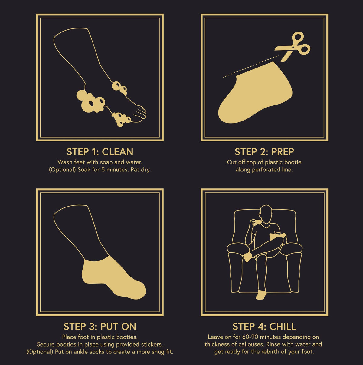 Phoenix Foot Peel booties in hand demonstrating extra-large fit and easy application