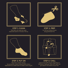 Phoenix Foot Peel booties in hand demonstrating extra-large fit and easy application
