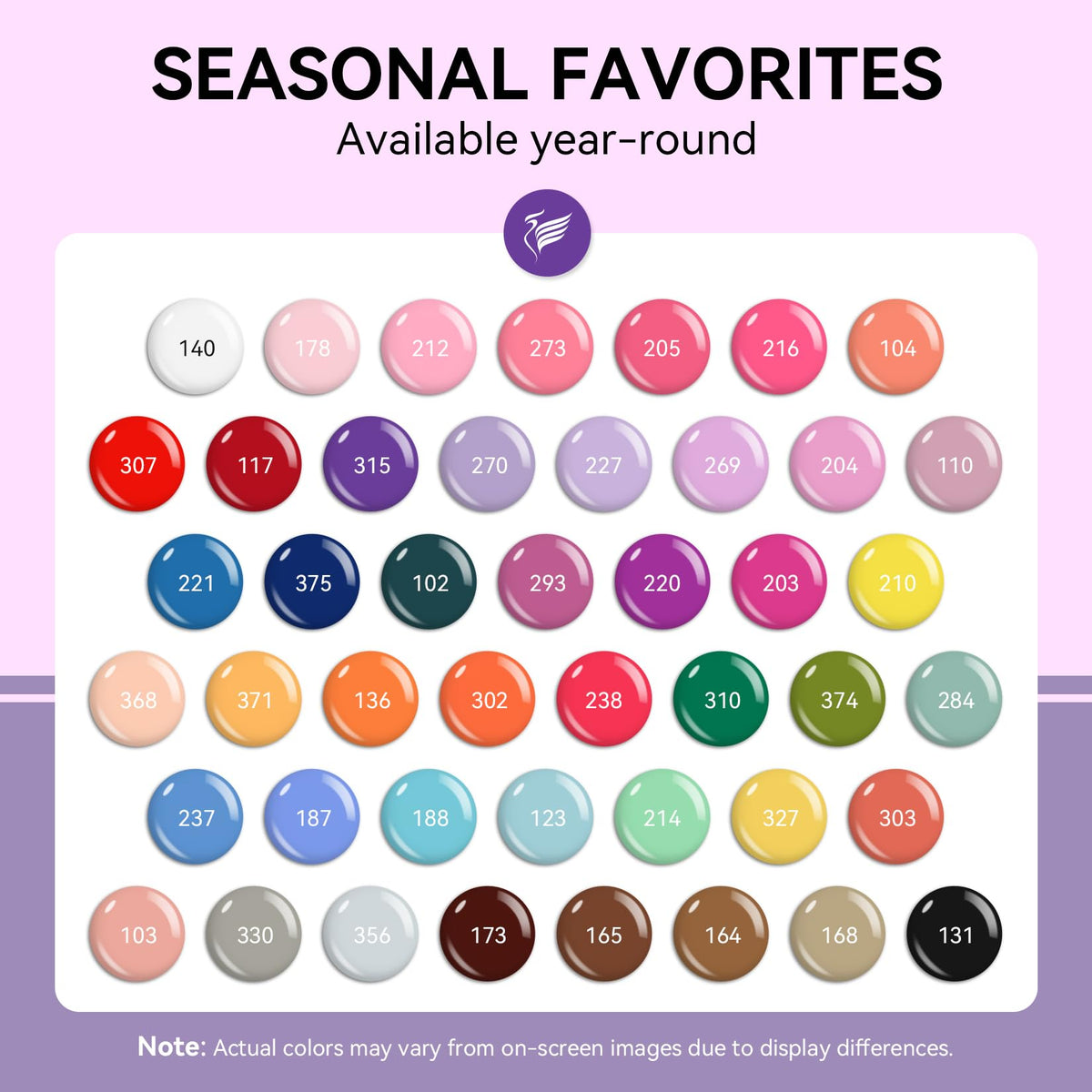 phoenixy 45 colors array fanned out showing range and easy color selection