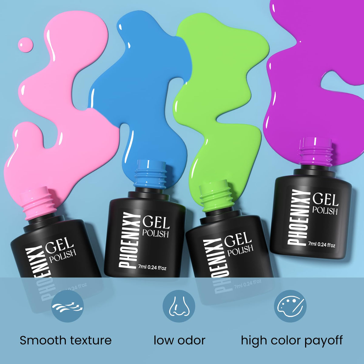phoenixy bottles with hand for scale clarifying 7ml size and travel-friendly benefit
