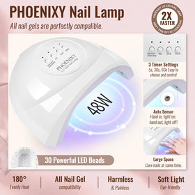 phoenixy fanned 45 gel polish colors displaying variety and pigmentation