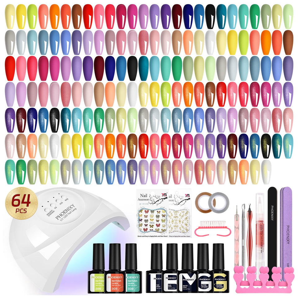 phoenixy front packaging showing the full 64-piece set and benefits