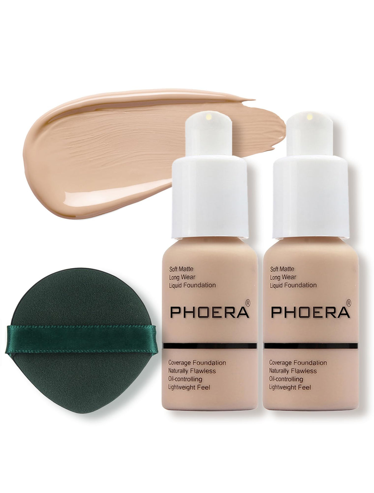 PHOERA front packaging showing full-coverage foundation and shade label