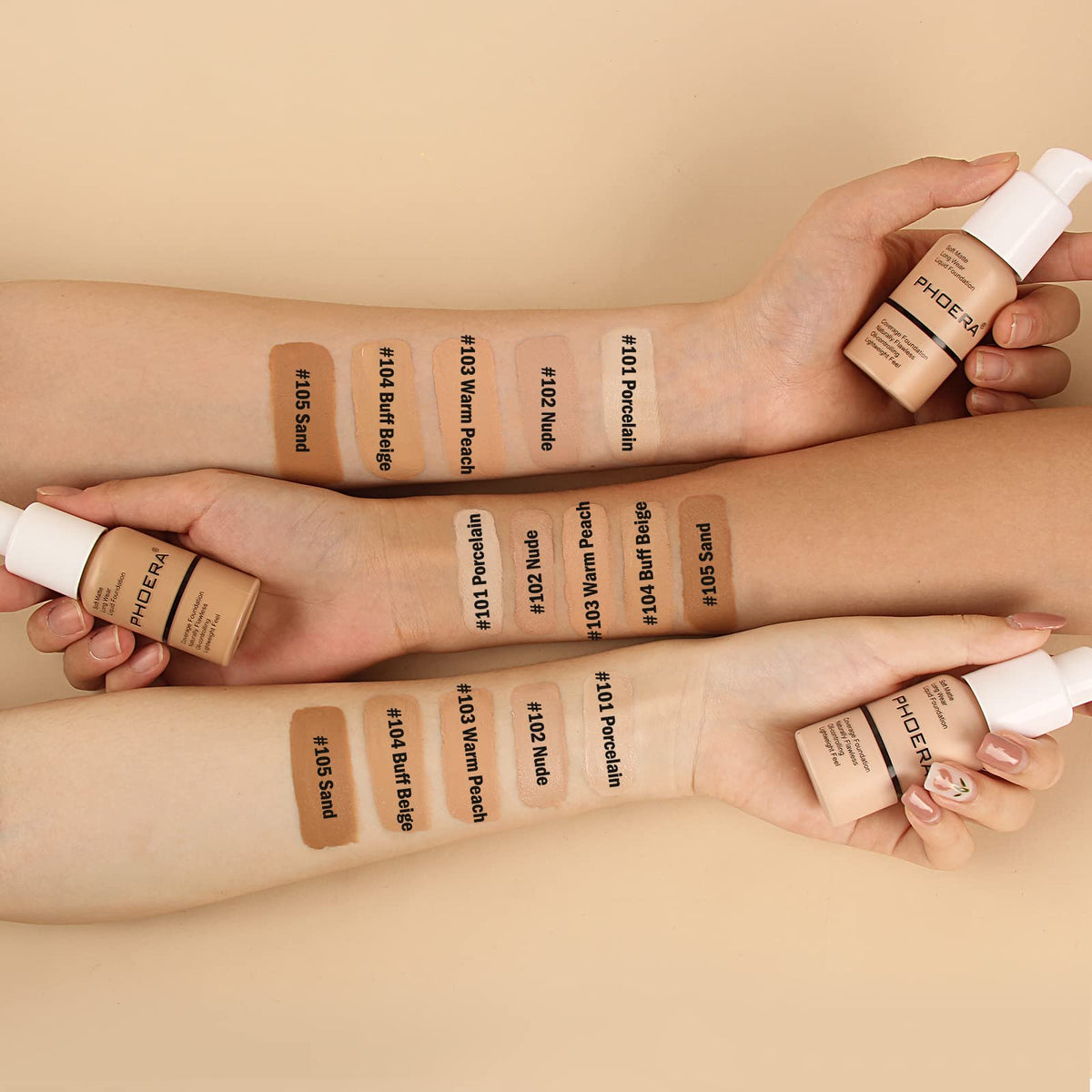 PHOERA two-bottles set staged to show value and popular shade choice
