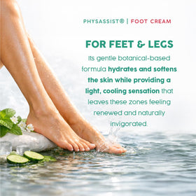 PhysAssist applying cream to foot to soothe and soften tired skin