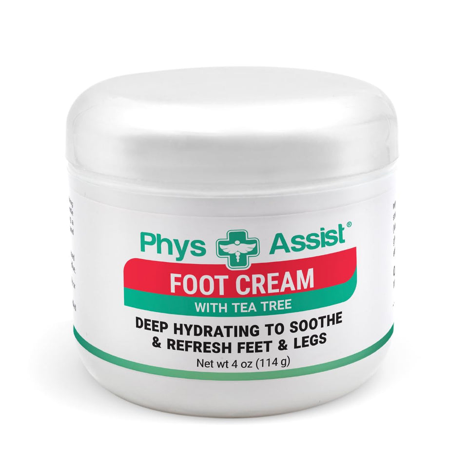 PhysAssist jar front view showing product ready to hydrate feet