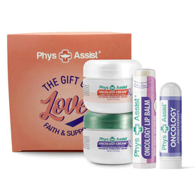 PhysAssist front packaging of comfort kit, communicates thoughtful gift and support