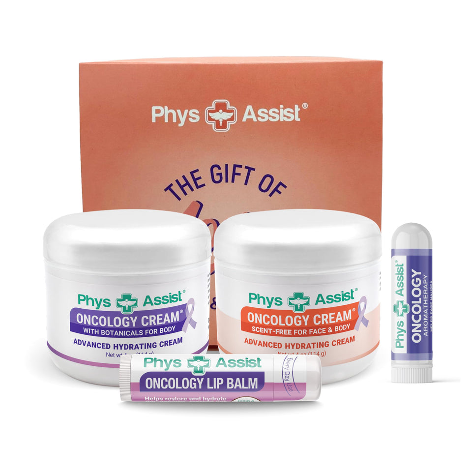 PhysAssist front packaging showing full comfort kit and supportive gift presentation