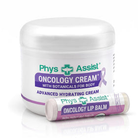 PhysAssist front packaging showing the body cream and lip balm, soothing hydration visible