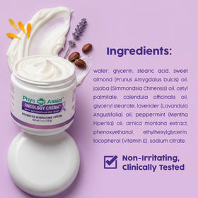 PhysAssist label and ingredient list emphasizing clinically tested gentle formula