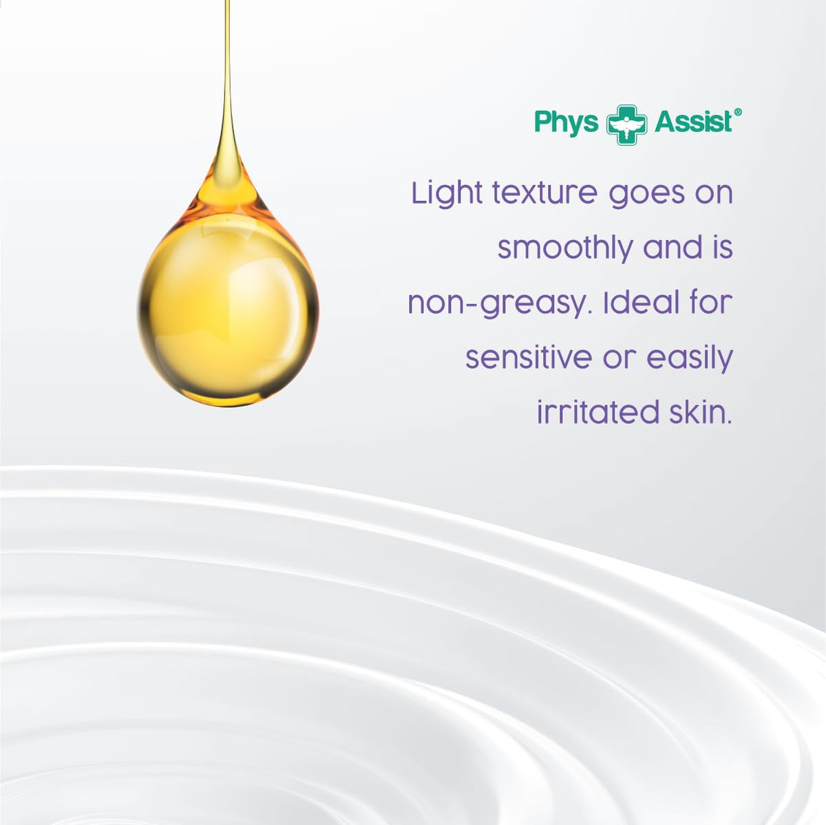 PhysAssist being applied to forearm to show moisturizing effect on dry skin areas