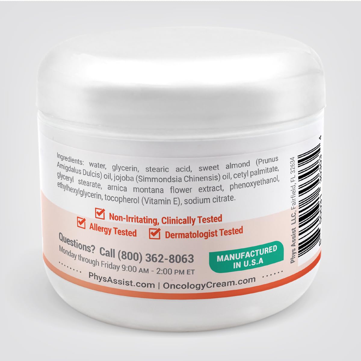 PhysAssist open jar showing smooth cream texture and easy absorption benefit