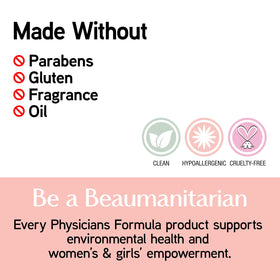 Physicians Formula application on cheek of model, illustrates natural matte setting effect