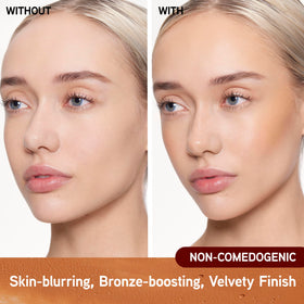 Physicians Formula bronze booster application with fingers demonstrating easy blending benefit