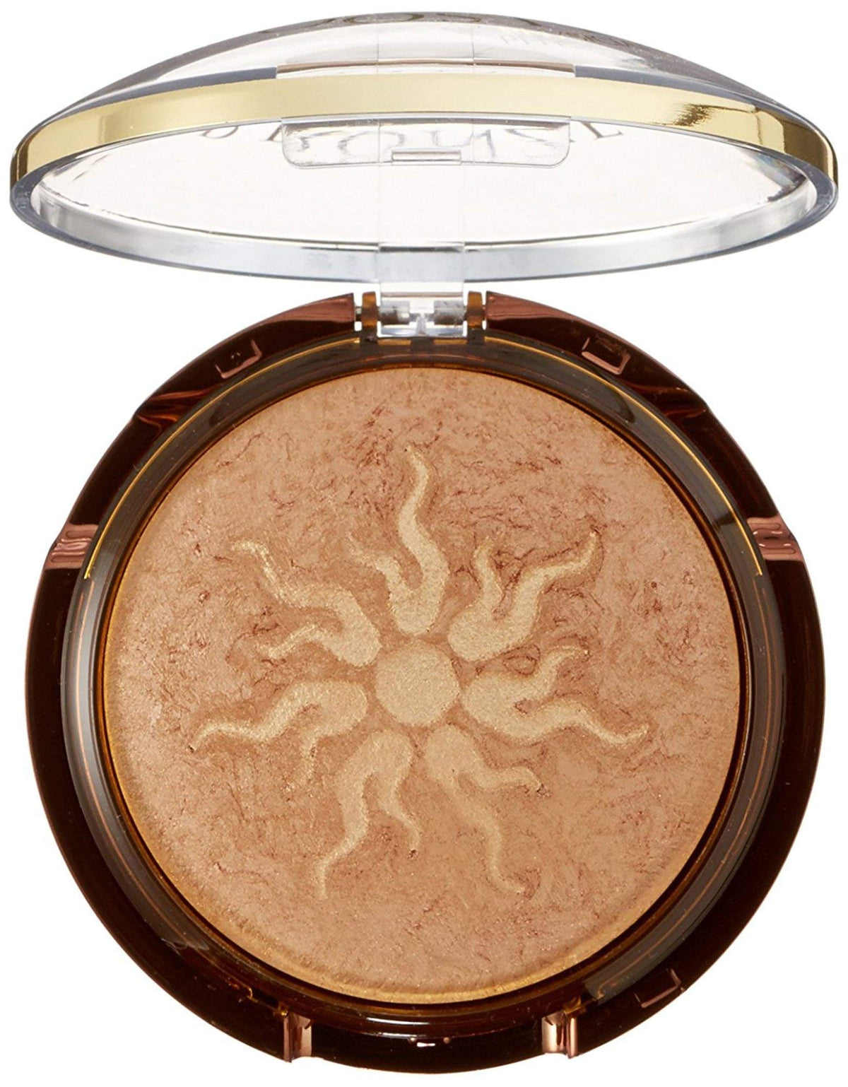 Physicians Formula open compact displaying baked tan enhancer and color payoff