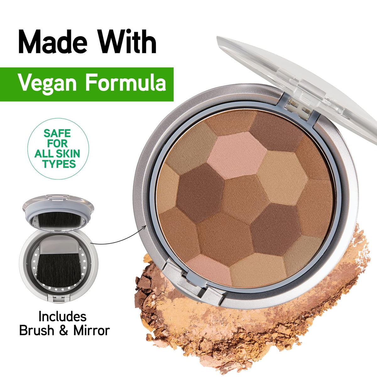 Physicians Formula bronzer close-up texture detail conveys smooth, fine-milled finish