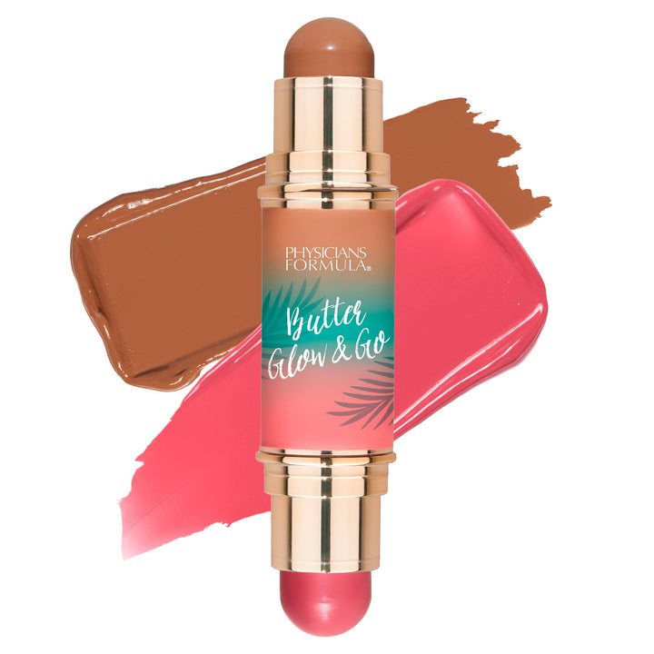 Physicians Formula front packaging showing dual-ended multiuse stick and berry tan shade, compact convenience