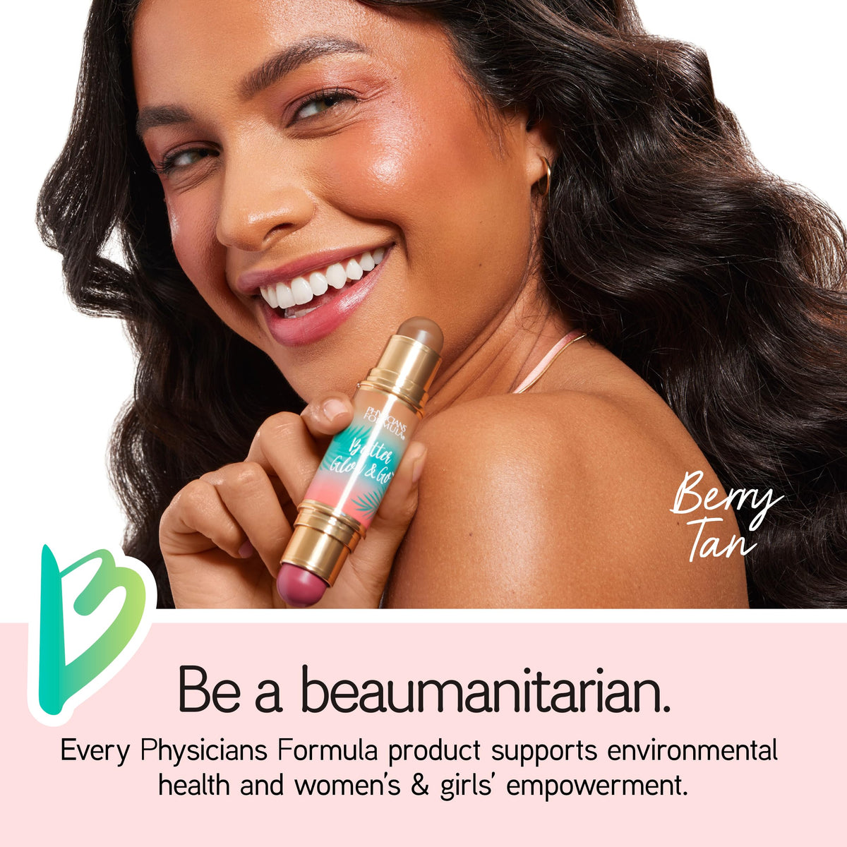 Physicians Formula close-up of creamy texture swatched on skin, shows smooth blendability