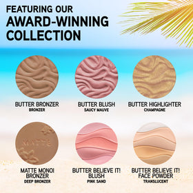 Physicians Formula open palette displaying six buttery powders for versatile looks
