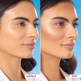 Physicians Formula close-up of powder texture highlighting smooth, hydrating finish