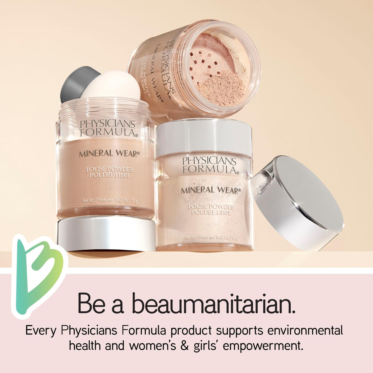 Physicians Formula in travel bag lifestyle shot showing portability and touchups