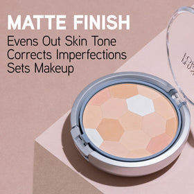 Physicians Formula palette opened with included brush, demonstrates easy touch-up portability