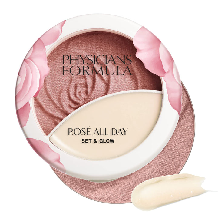 Physicians Formula compact front view showing sleek packaging and glow benefit
