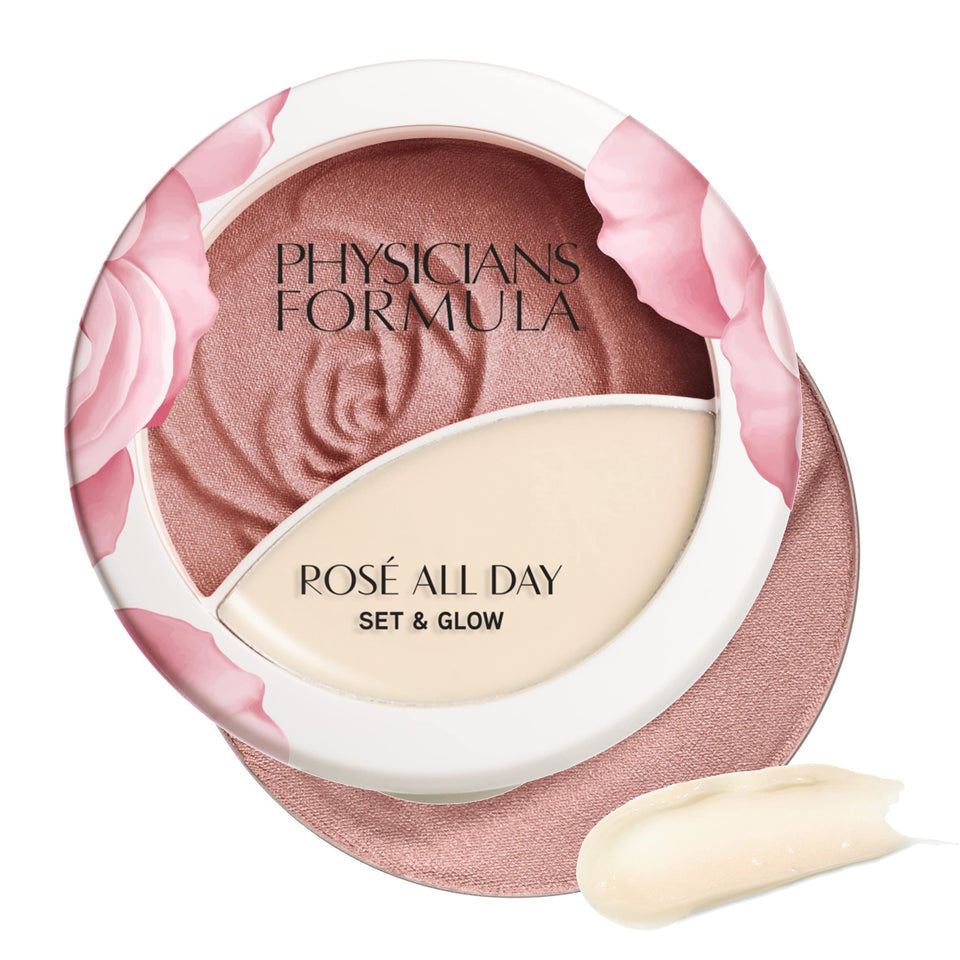 Physicians Formula compact front view showing sleek packaging and glow benefit