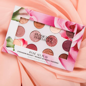 Physicians Formula applied on model eye showcasing wearable rose-toned makeup benefit