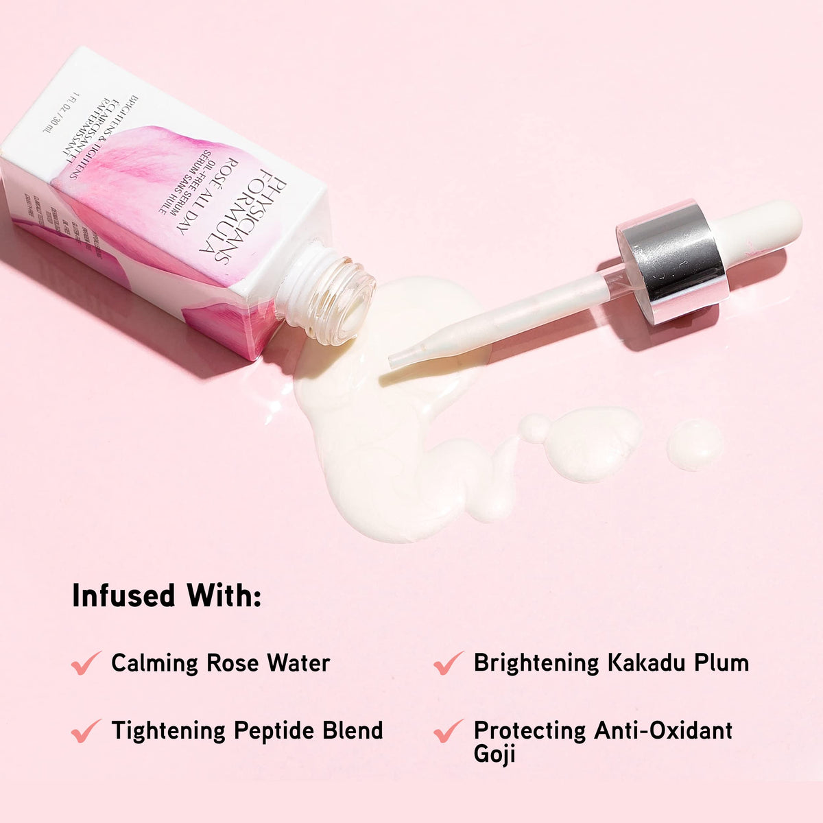 Physicians Formula serum texture close-up highlighting lightweight, non-greasy absorption