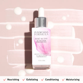 Physicians Formula applying serum to back of hand demonstrates quick absorption benefit