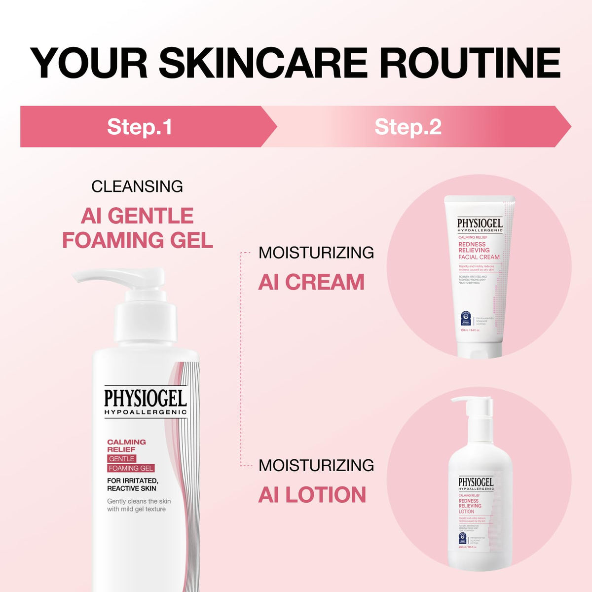 Physiogel beside bathroom sink lifestyle scene showing daily routine comfort and calm