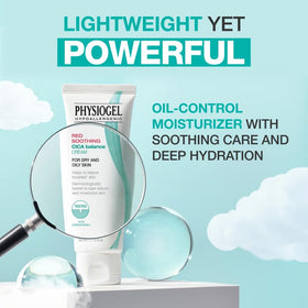 PHYSIOGEL tube close-up showing lightweight texture and fast absorption