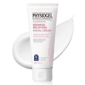 PHYSIOGEL front packaging of calming relief cream showing product name and size, promotes quick redness relief