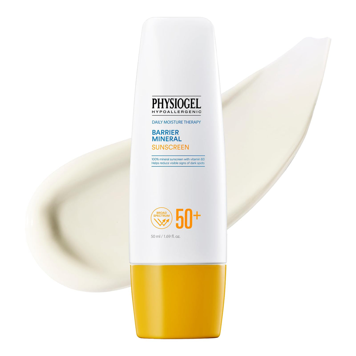 PHYSIOGEL front packaging showing SPF 50+ and lightweight benefits