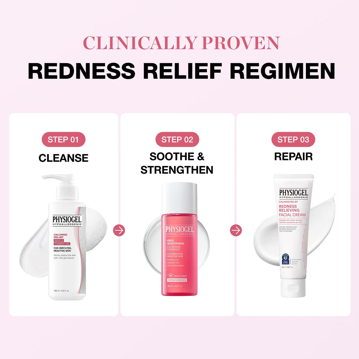PHYSIOGEL on bathroom counter in routine setting suggesting everyday calming benefit