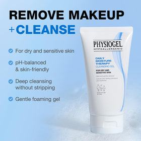 PHYSIOGEL pump dispensing gel texture highlighting gentle consistency