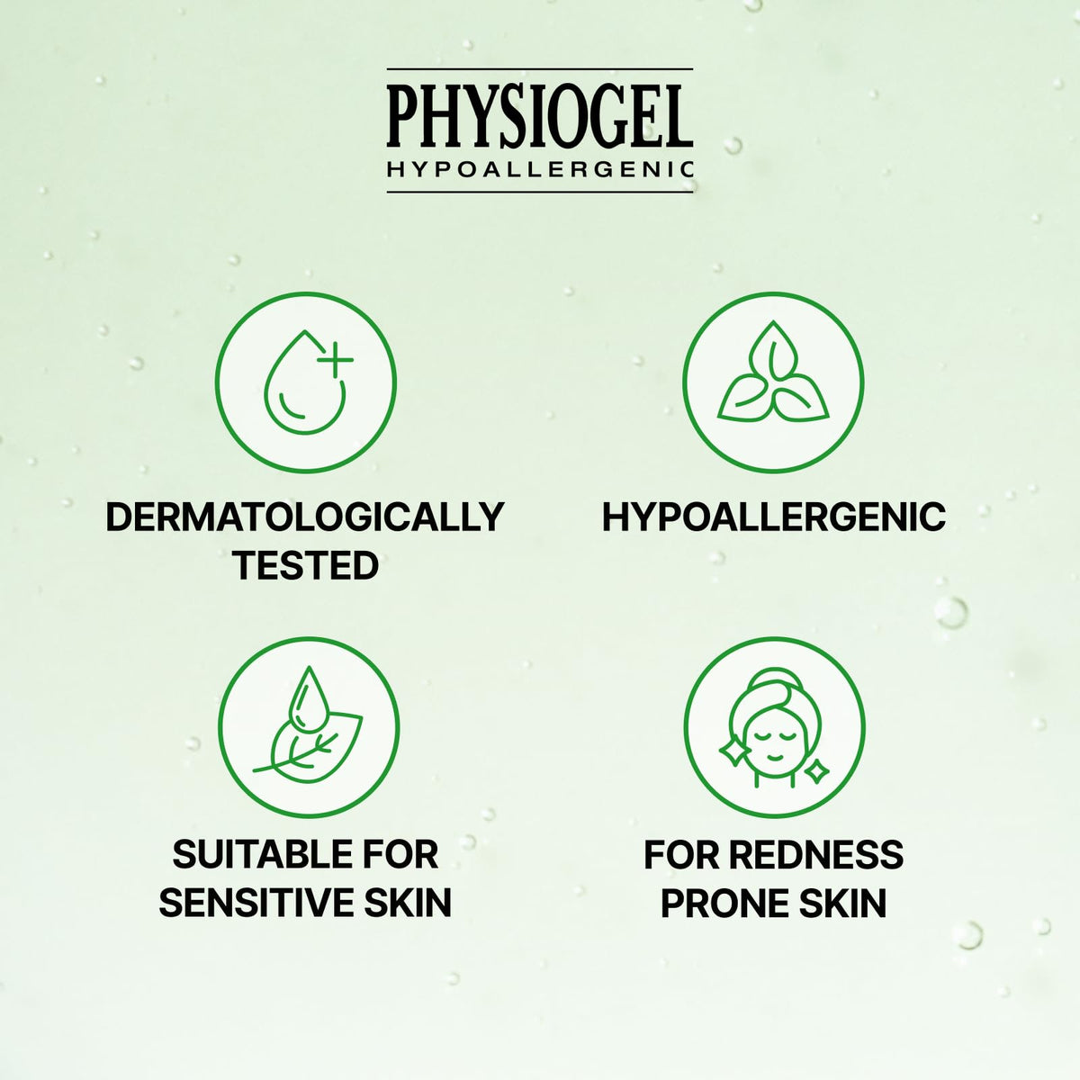 PHYSIOGEL bottle on bathroom shelf in a skincare routine lifestyle scene