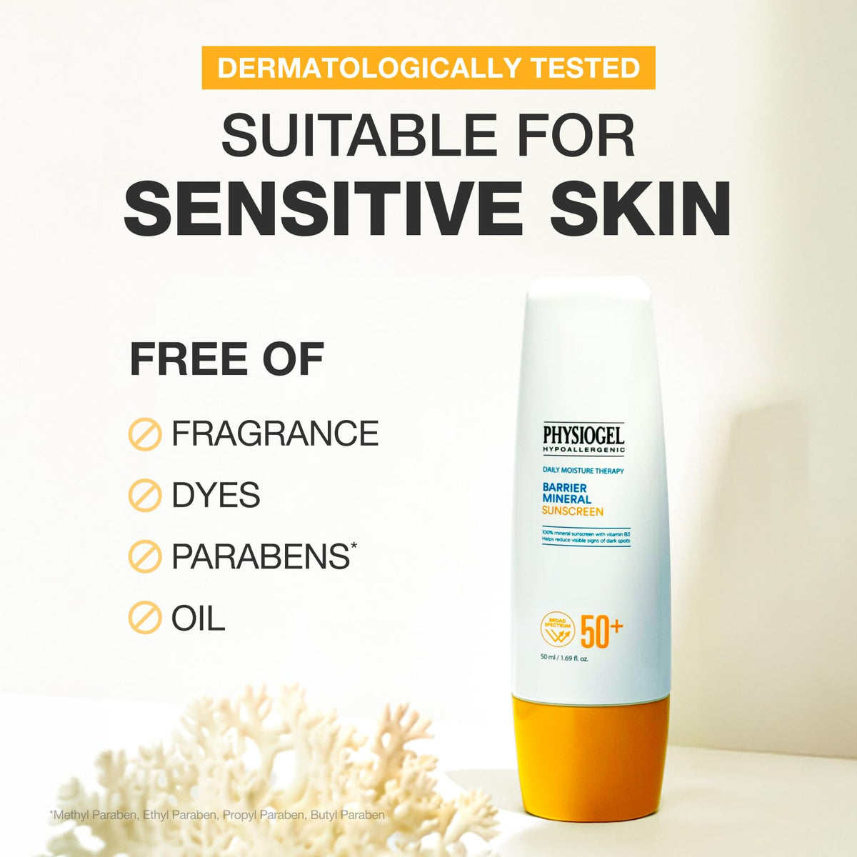 PHYSIOGEL applied to cheek illustrating smooth non-greasy finish