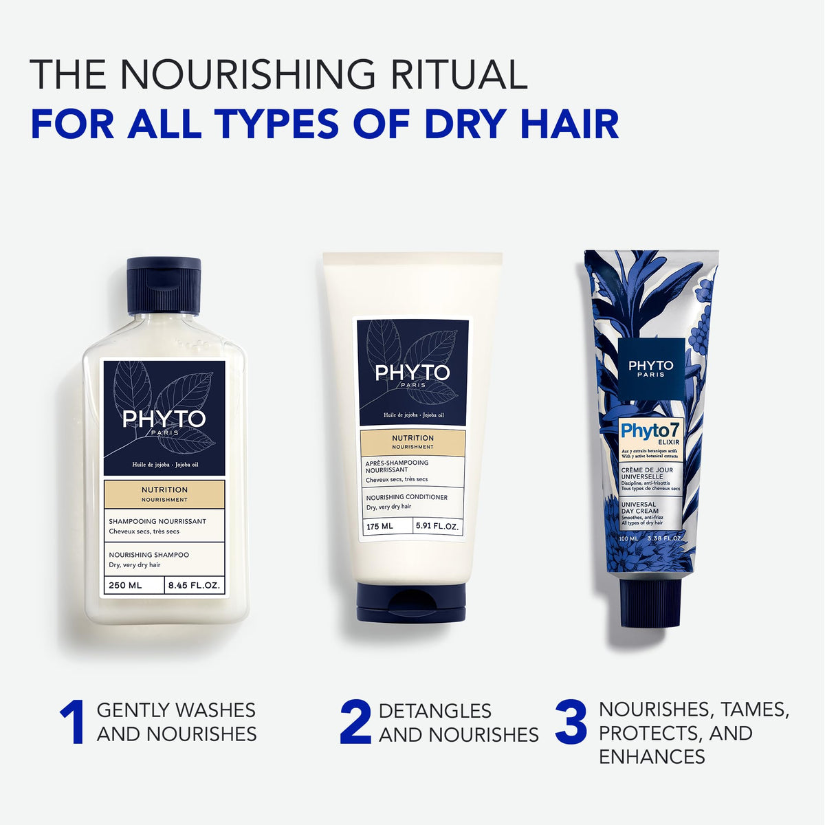 PHYTO 7 tube in hand showing 1.69 fl oz scale for travel-friendly convenience