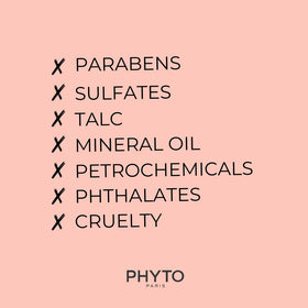 PHYTO shampoo on bathroom shelf among products conveying salon-quality results