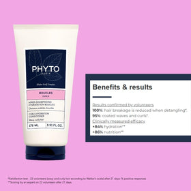 PHYTO after-wash loose curls displayed for softer more defined results
