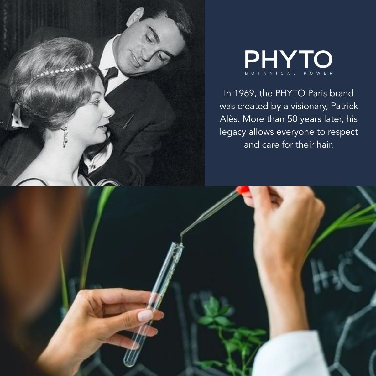 PHYTO display of plant extracts and botanicals underscoring natural ingredients