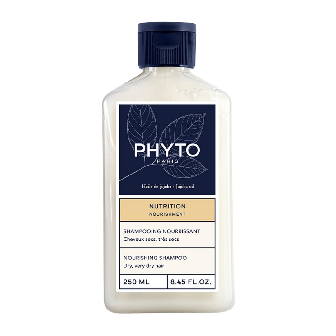 PHYTO bottle front view showing label and nourishing shampoo benefits