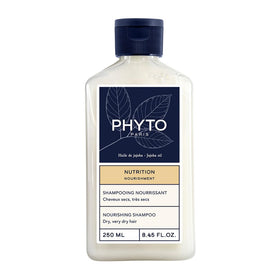 PHYTO bottle front view showing label and nourishing shampoo benefits