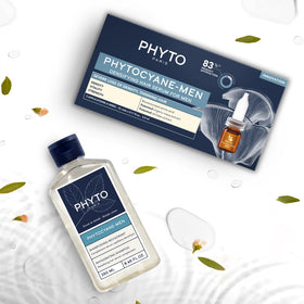 PHYTO PHYTOCYANE Men being applied to male scalp to target thinning areas