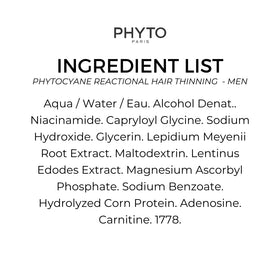 PHYTO PHYTOCYANE Men vial in hand for scale showing compact, travel-friendly size