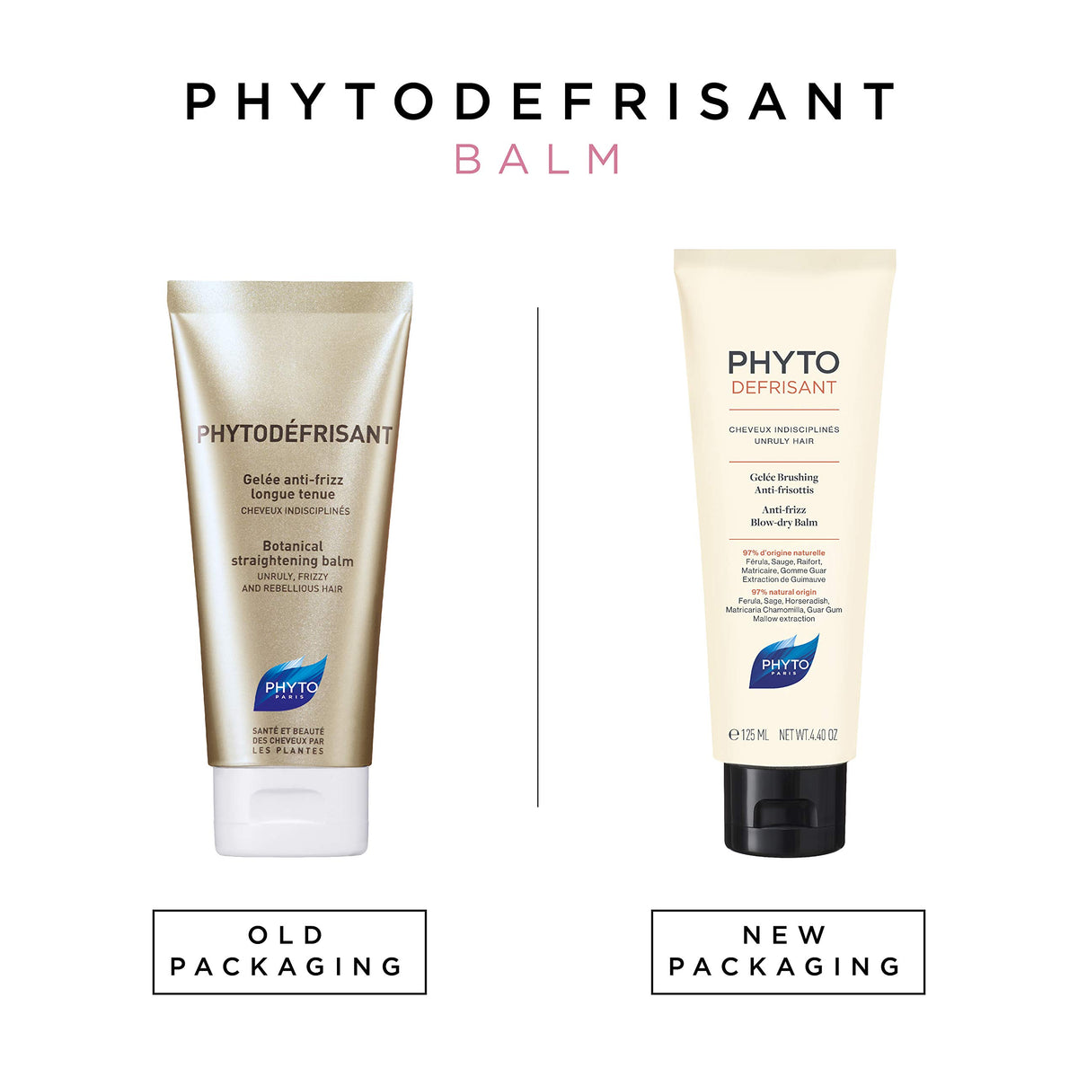 PHYTO botanical ingredients display with marshmallow and sage, highlights natural origin