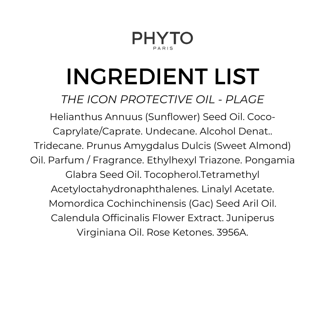 PHYTO Plage beside a sunscreen bottle illustrating compact travel size